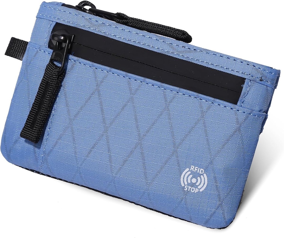 Thijox - Kleine heuptas met RFID-bescherming, extra platte heuptas voor heren en dames, ideale sporttas voor hardlopen en outdooractiviteiten, hemelsb