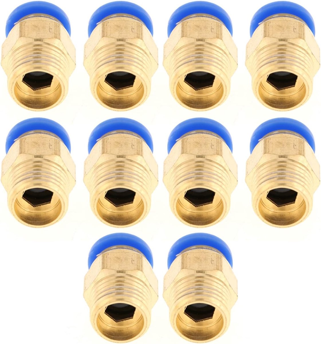 Set van 10 Pneumatische Snelle Aansluitingen, 8mm Diameter, 1/4 BSP Luchtfittingen en Slangverbindingen voor Efficiënte Luchttransport en Installatie