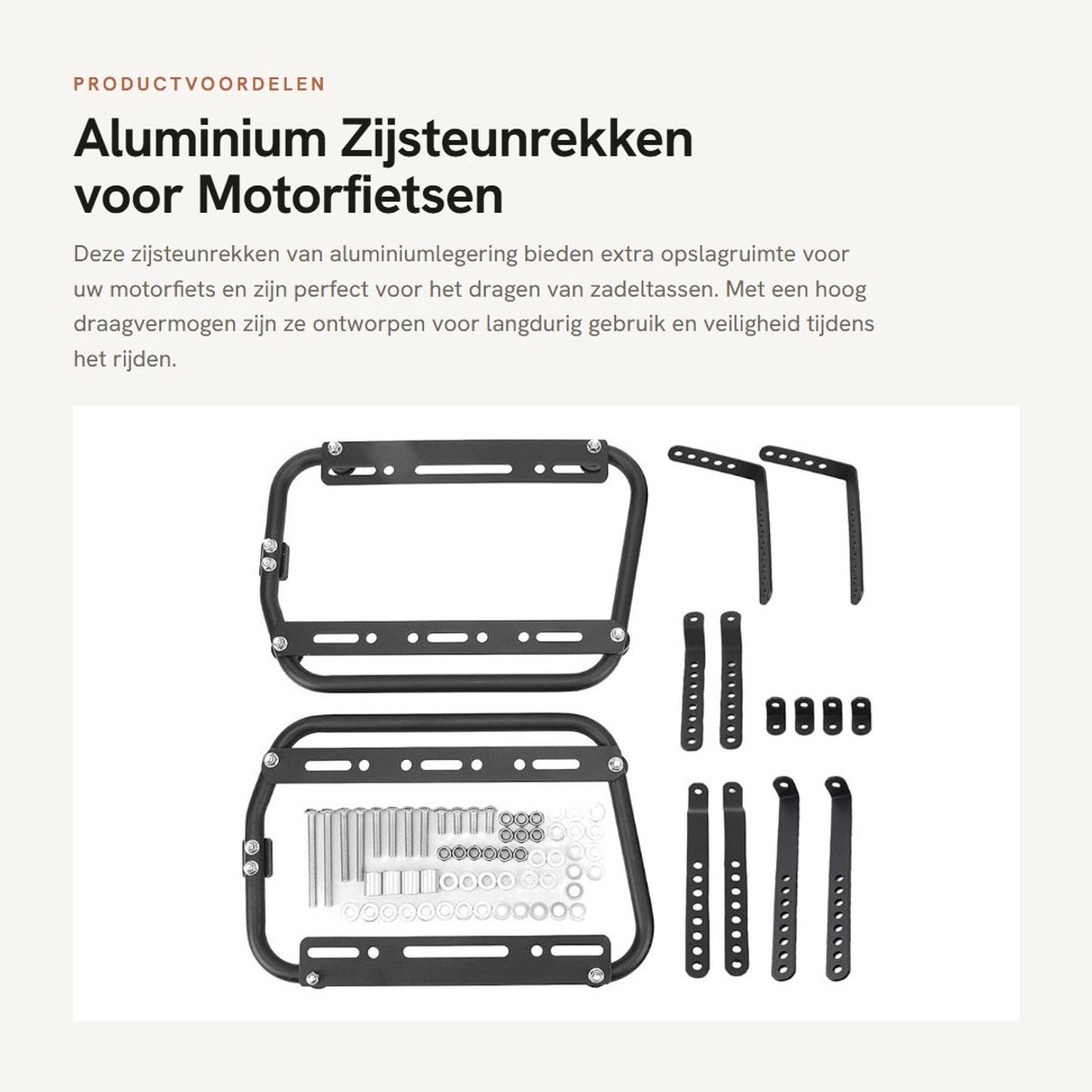 Dailygoods- Zijsteunrek Hoog Draagvermogen - Zadeltasrek - Steunbeugel - Bagagerek - Universele Montage - Eenvoudige Installatie
