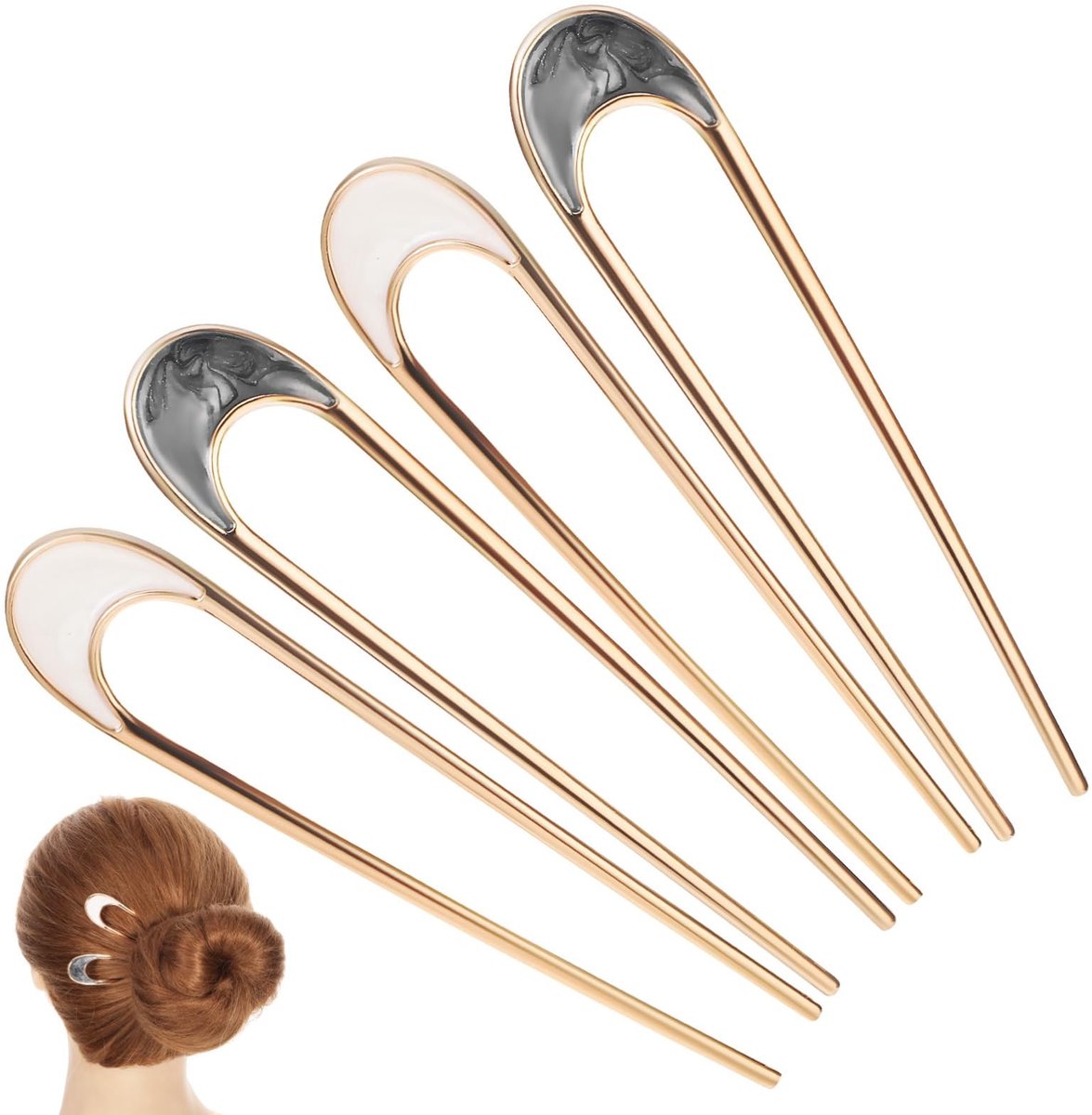 Dailygoods- Haarspelden U-vormig - Metalen Haarspelden - Mode-accessoires - Lichtgewicht - Comfortabel - Ideaal voor dagelijks gebruik - Haarvorken