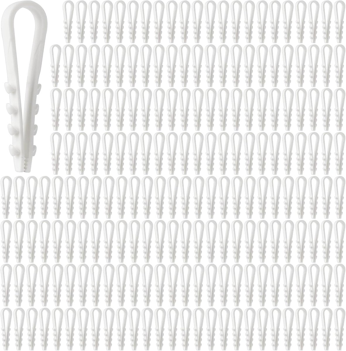 Luspluggen U-vormige nylon 3-13 mm - 200 stuks - wit - slijtvast en vlamvertragend - ShopVlot