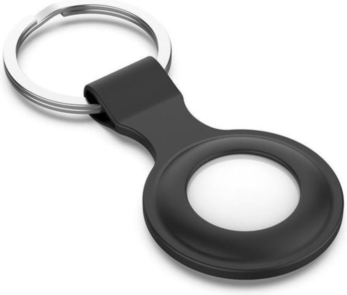 New Age Devi - Zwarte Siliconen hoesje geschikt voor Airtag - Perfect voor onderweg met de handige Airtag-sleutelhanger en hanger