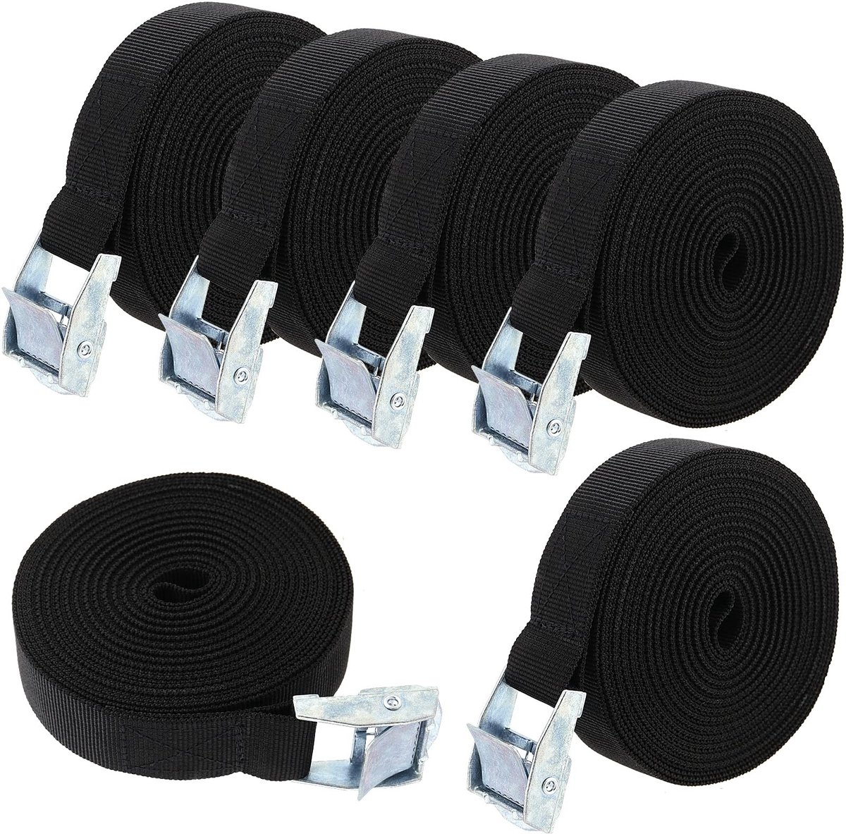 Dailygoods- Spanbanden 5 m x 25 mm - Zware Sjorbanden - Verstelbare Bindriemen - Hoge Sterkte - Antislip Gesp - Polypropyleenvezel