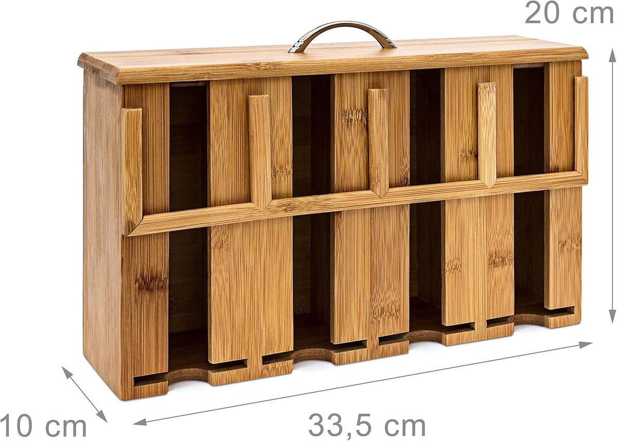 Thijox - Bamboe Theedoos 4-vaks voor 160 Theezakjes - Grote Theekist Organizer in Natuur - Stijlvolle Theeopberger voor Keuken, Feest en Tuin — cadeau in Wonen & Interieur - foto 7