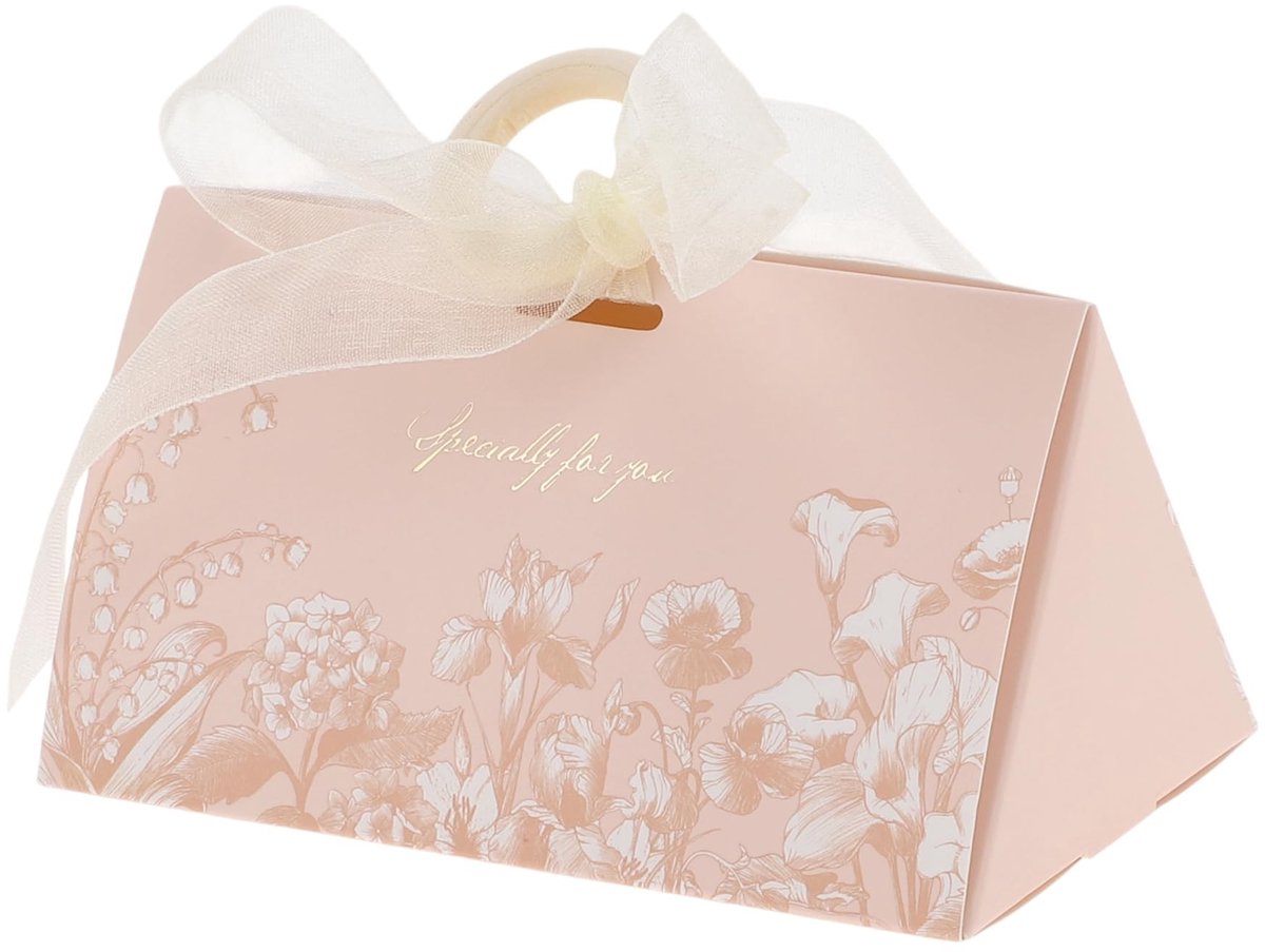 Dailygoods- Geschenkdozen 20 stuks - Houten ringbanden - 13 x 7 x 6 cm - Roze - Duurzaam - Voorgevouwen ontwerp - Cadeauverpakking