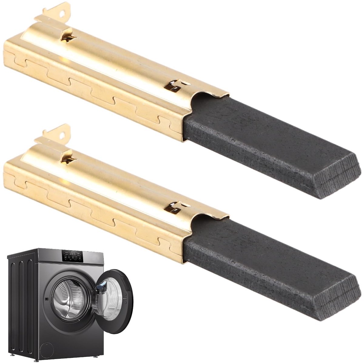 Dailygoods - Koolborstels - Vervangingsonderdeel - Set van 2 - 13,5 x 39,6 mm - Duurzaam en betrouwbaar - Geschikt voor wasmachines en elektromotoren