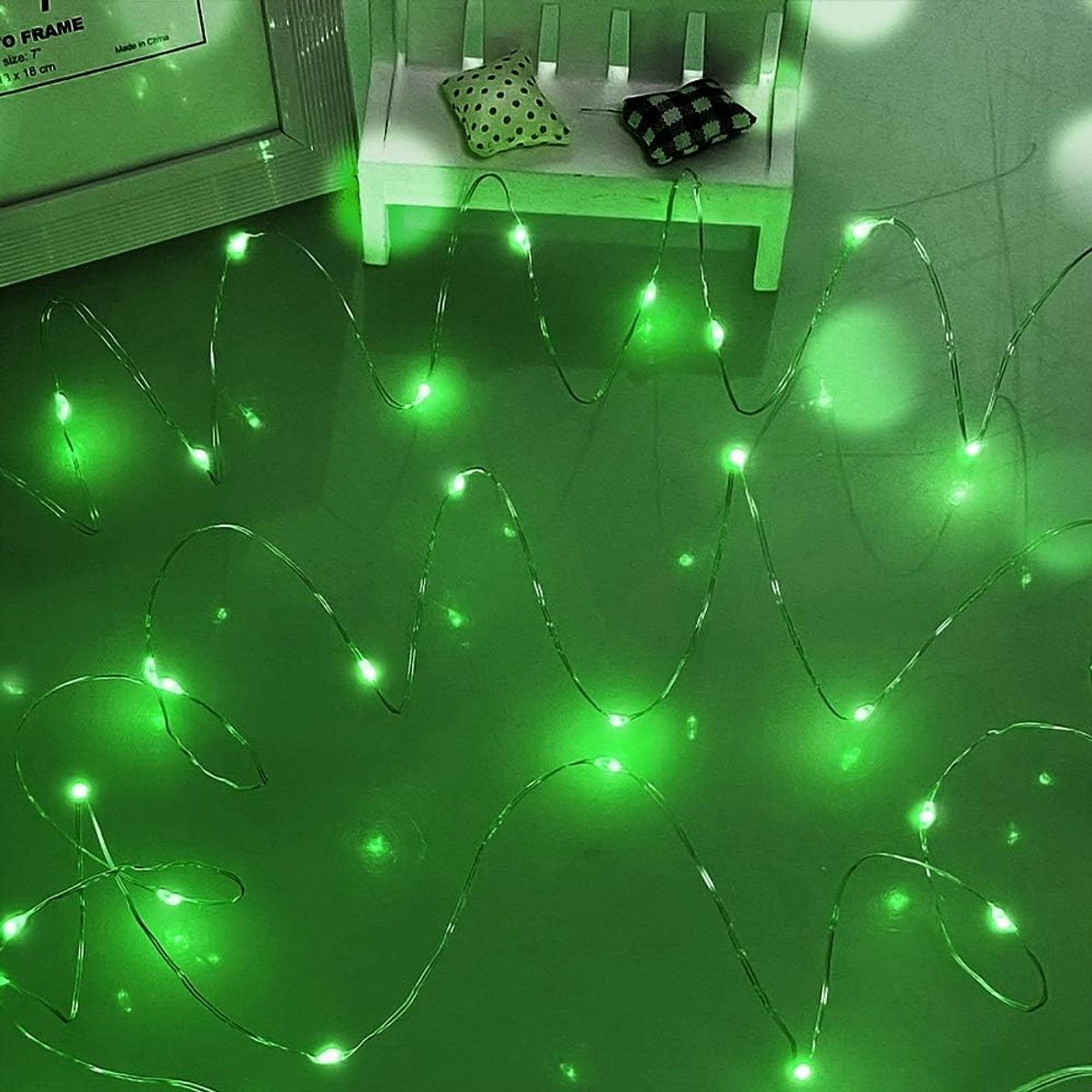 Thijox - Groene Fairy Lights 5m/16ft met 50 LED Lampjes - Batterij Aangedreven Decoratie voor Halloween, Kerstmis, St. Patrick's Day - Flexibel Koperd