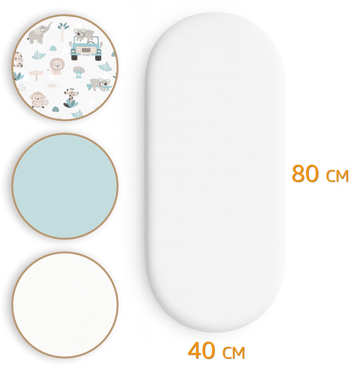 Hoeslaken Kinderwagen Baby Hoeslakenset Set van 3: 40x80 cm - 2x lakenset + 1x waterdichte matrasbeschermer - Babybed Accessoires voor Kinderbedje Aanschuifbed Wiegje 40 x 80