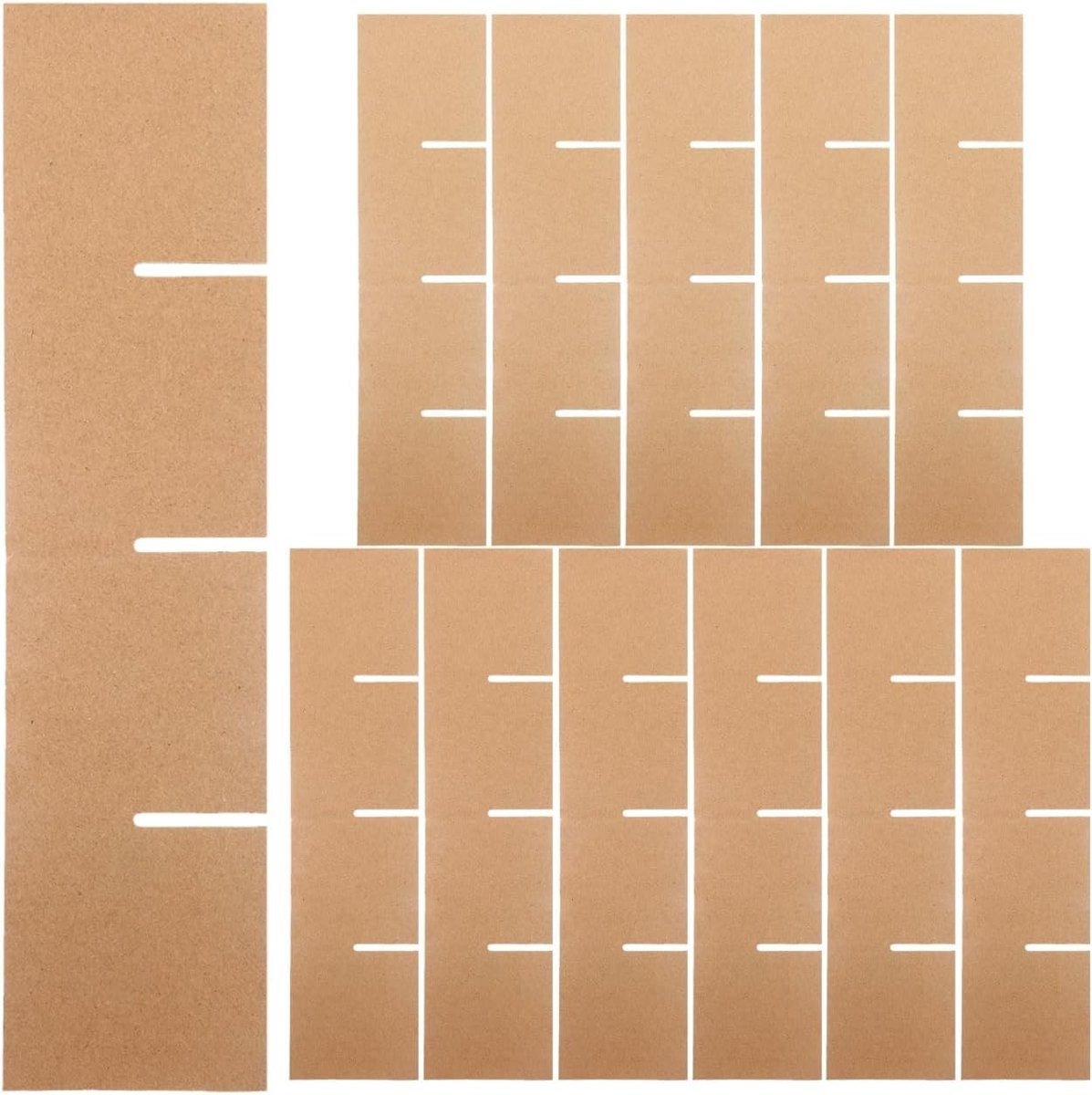 Set van 12 Kartonnen Scheidingswanden voor Verhuisdozen, Milieuvriendelijk, Makkelijk te Installeren, Ideaal voor Organisatie en Bescherming van Inhoud, 33,5 x 8 x 0,3 cm