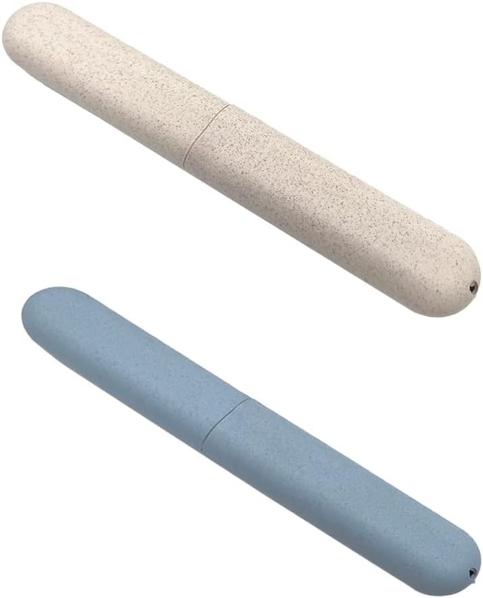 Reisvriendelijke tandenborstelhouders, 2 stuks, plastic opberghoes voor tandenborstels, ideaal voor gezin en vakantie