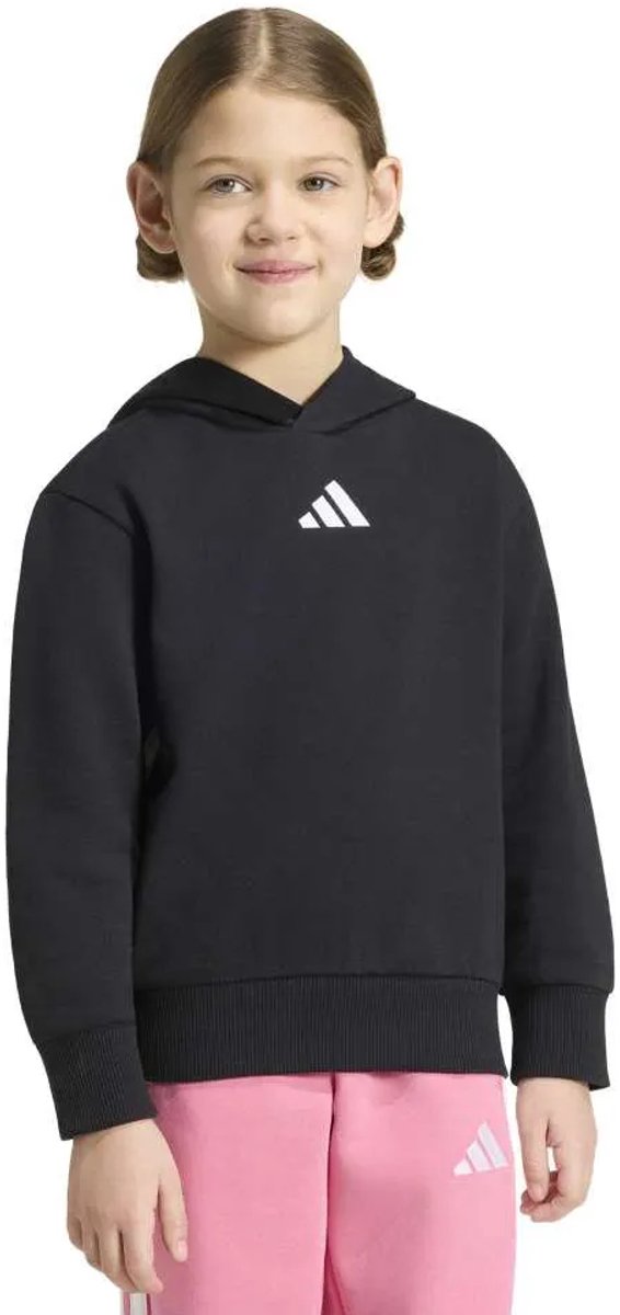 Adidas Essentials Small Logo Fleece Hoodie 6-7 Years Kinderen Zwart