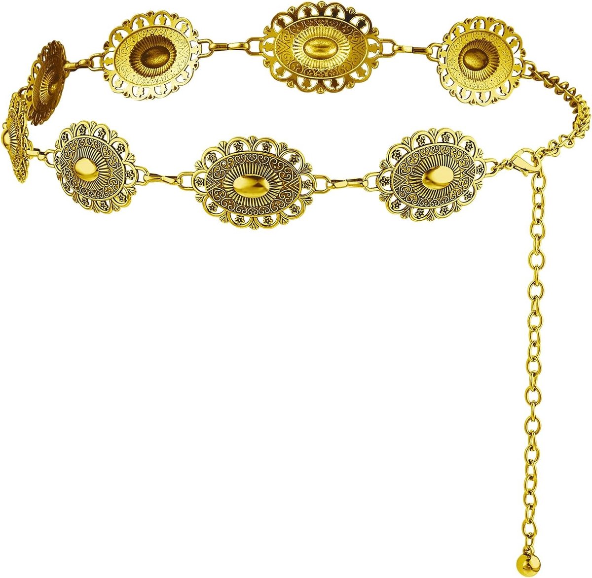 Western Hip Chain voor Vrouwen - Verstelbare Cowgirl Riem met Metaal Concho voor Country Muziek Concerten en Festivals