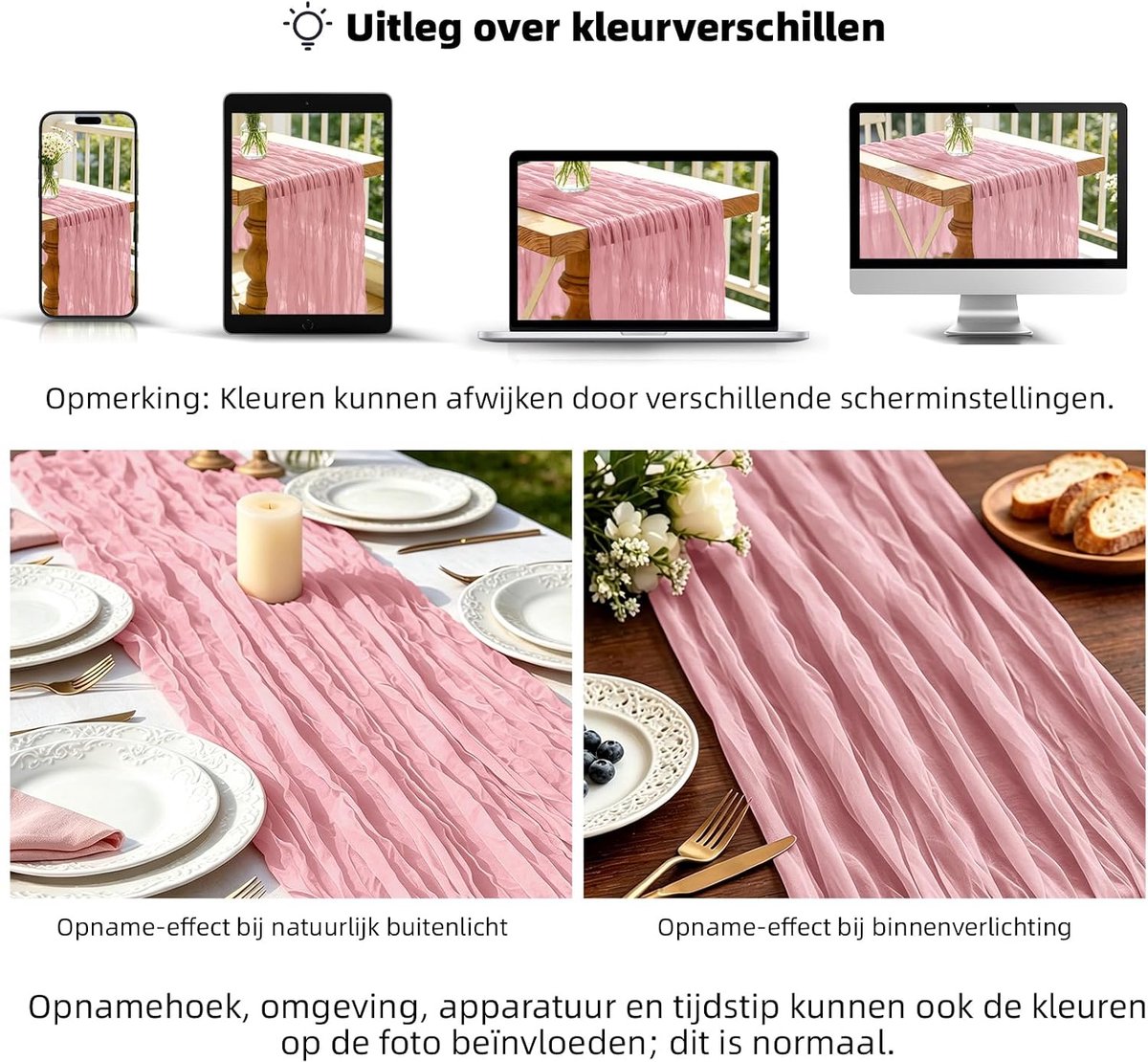 Thijox - Kaasdoek Tafelloper Donkerroze 300 x 90 CM, Boho Gaas Tafelloper voor Bruiloften, Verjaardagsfeesten, Babyborrels, Vrijgezellenfeesten en Ban