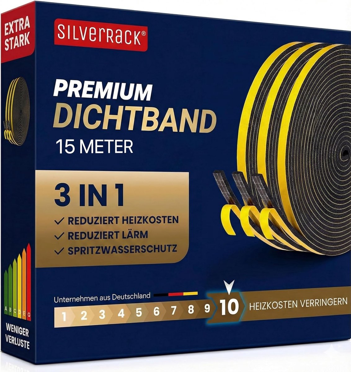 Thijox - SilverRack afdichtingstape, zelfklevend, zwart, 6 mm x 3 mm, schuimtape voor deur- en raamafdichting, energiezuinig en tochtwerend