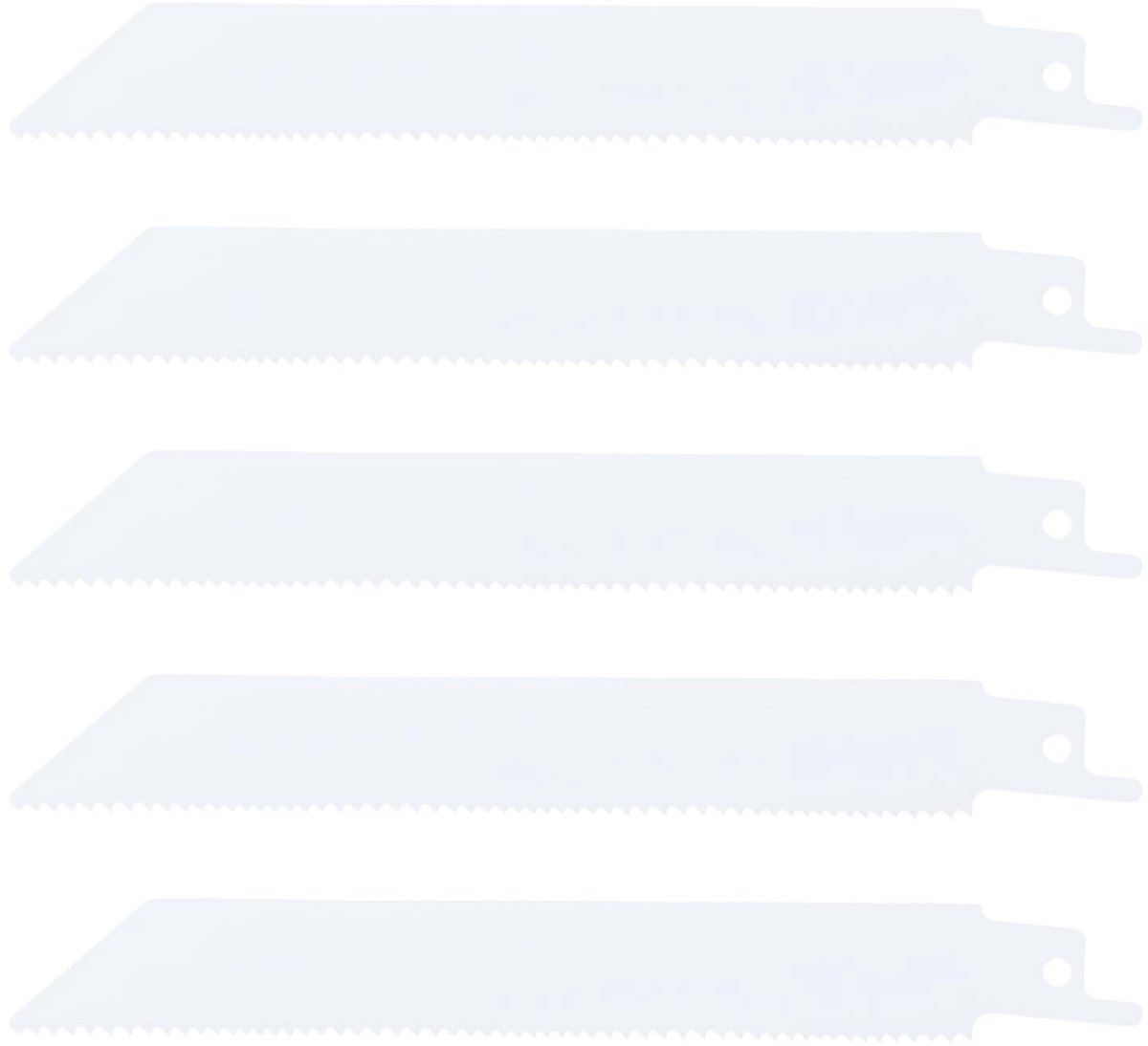 Dailygoods- Reciprozaagbladen Bi-Metaal 5 Stuks - Snijden van Metaal/Plastic - Lemmet Lengte 150 mm - Tandafstand 10/14T - Universele Schacht - Verbeterde Duurzaamheid - Zaagbladen