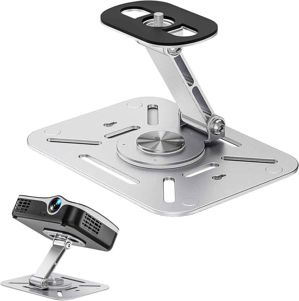 Projectorhouder - Beamerstandaard - Thuisbioscoop Inrichten - 360 Graden Draaibaar - Tot 3kg - Zilver