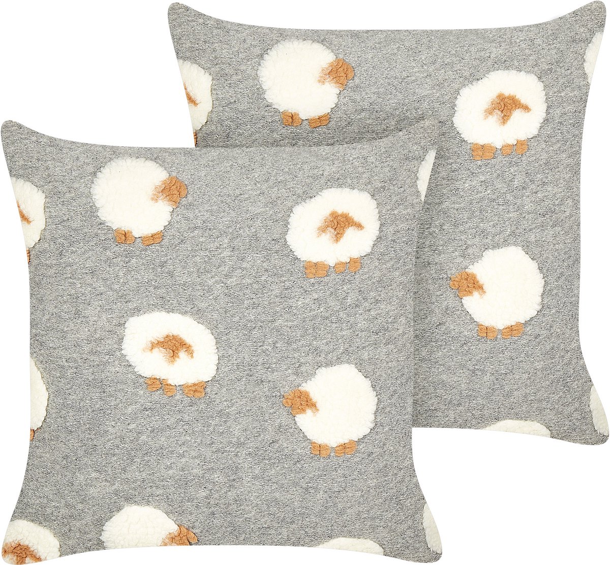 EINADIA - Sierkussen set van 2 - Grijs - 45 x 45 cm - Polyester