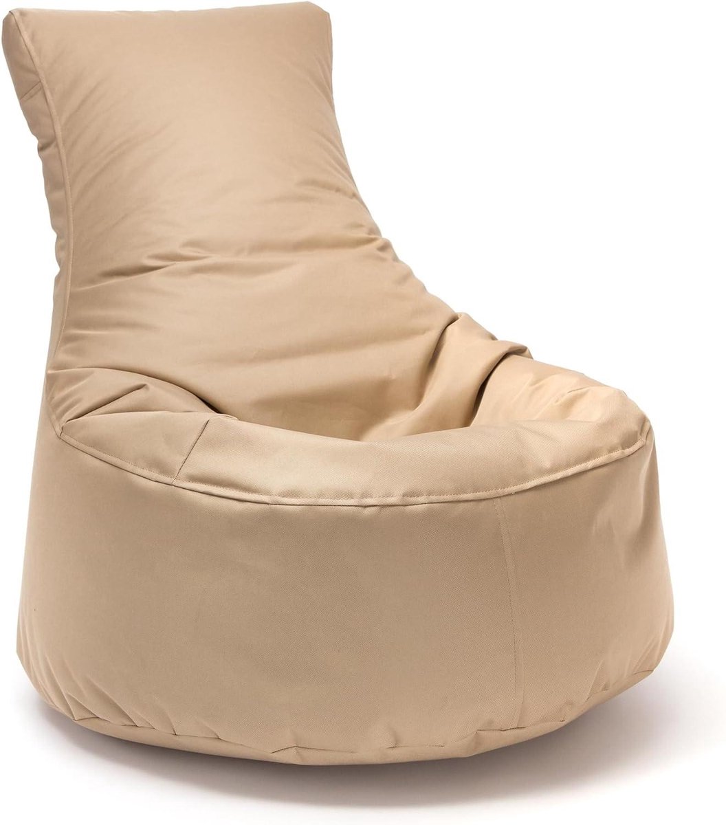 Zitzak Stoel - Relaxfauteuil Zonder Poten - Binnen en Buiten - Hoge Rugleuning - 70 cm Breed - Beige