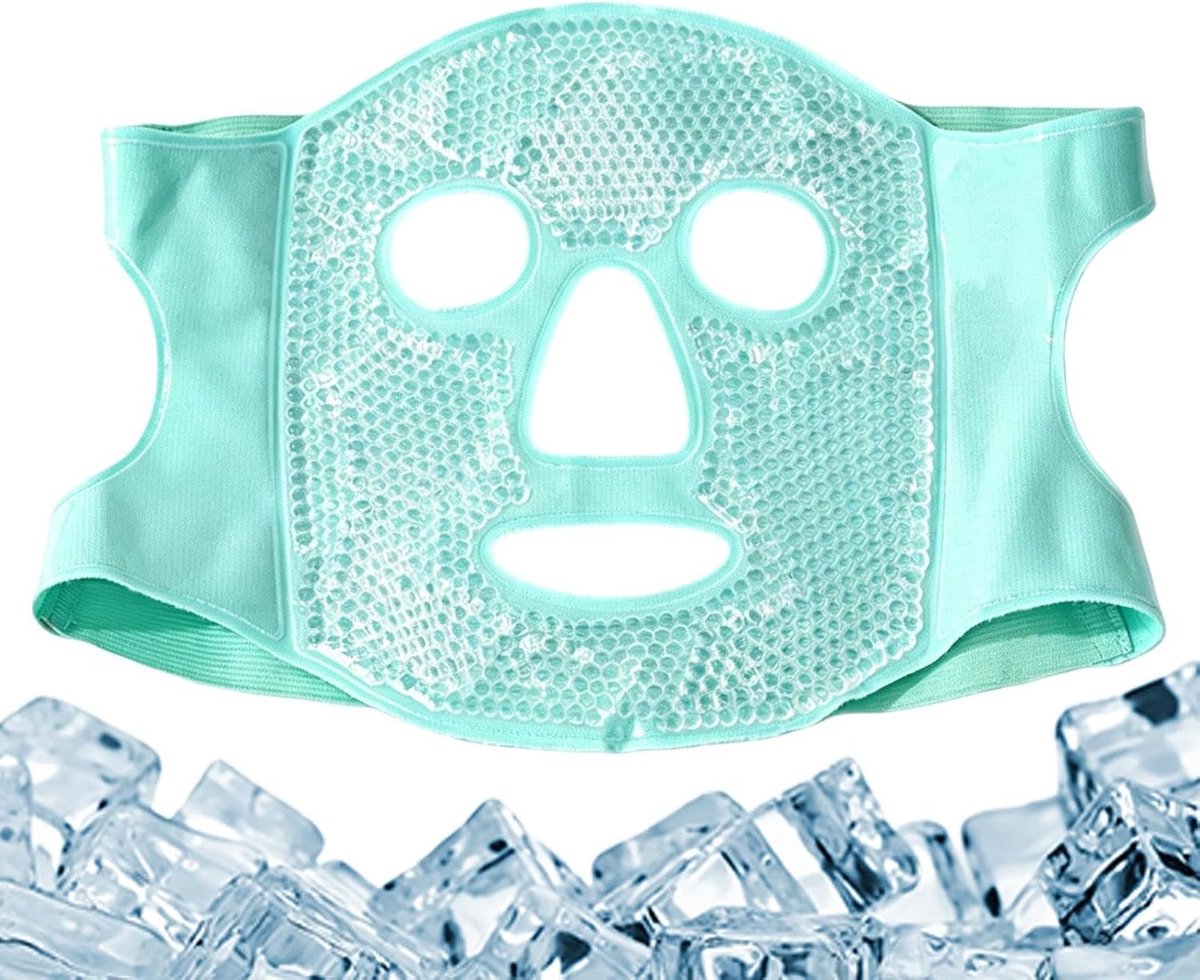 Gezichts Ice Pack - Koud Kompres - Ontspanning Gezicht - Handsfree Kalmering - 25 x 21 cm - Blauw