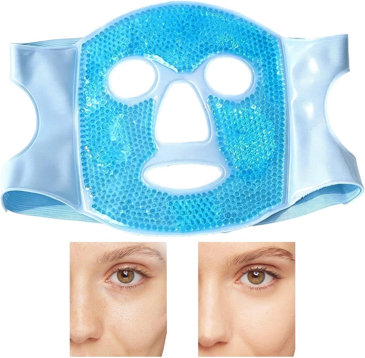 Gezichts Ijspak - Koud Kompres - Gezichtsverzorging - Dubbele Actie - 25x21cm - Blauw