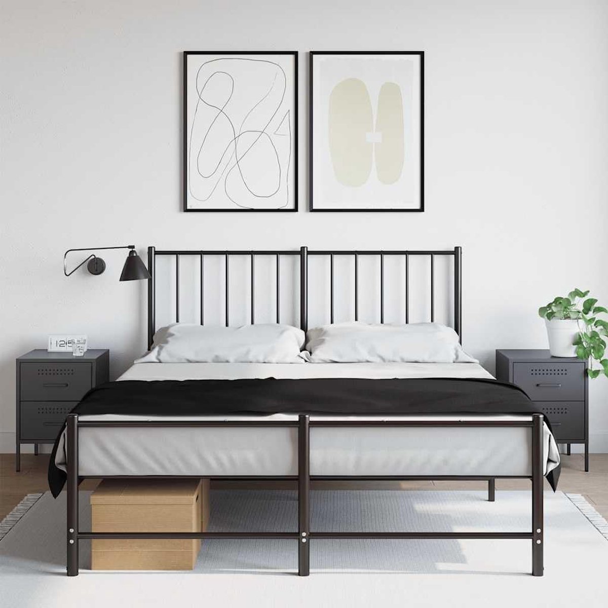 Nachtkastjes Set - Bijzettafels - Opbergen Woonkamer - Robuust Stalen Frame - 36x39x505 cm - Antraciet