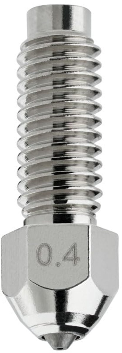 3D Printer Nozzle - Metaal Mondstuk - Precisie Printen - Slijtvast Carbide - 0.4mm - Zilver