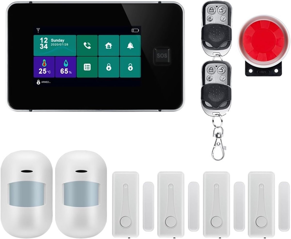 Alarmsysteem Kit - WIFI GSM Alarm - Thuisbeveiliging - App Bediening - 100 Sensoren - Zwart