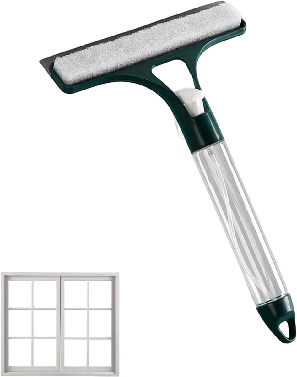 Zuiger voor douche - Glasreiniger rakel - Streeploos reinigen - Met sproeifunctie - 32 cm breed - Grijs