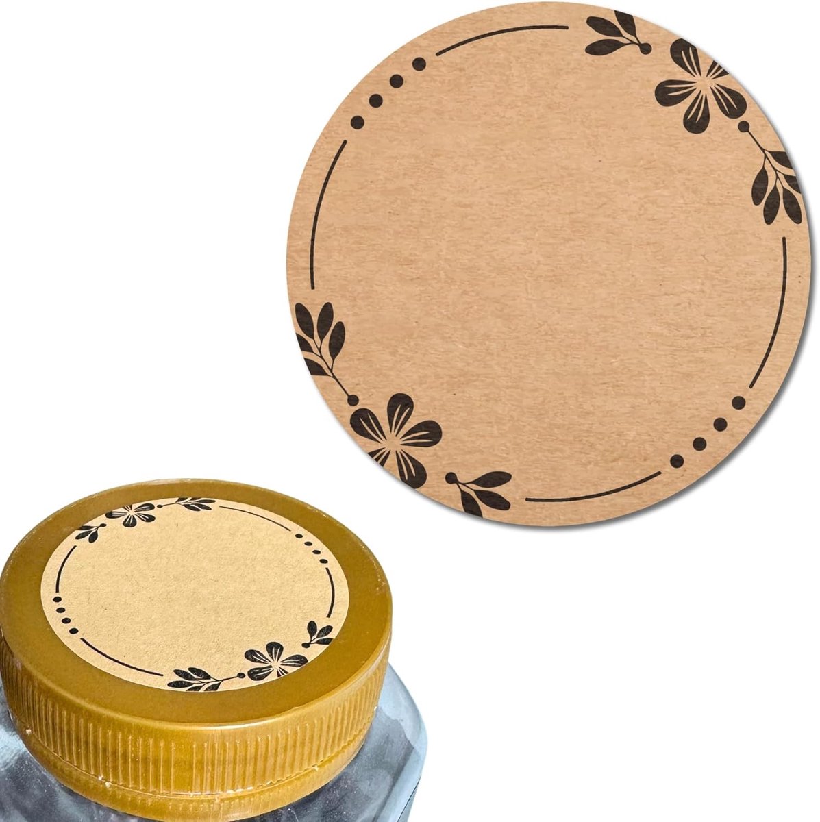 Kraft Stickers - Zelfklevende Etiketten - Bakken en Inblikken - Op Schrijfbare Vorm - 900 Stuks - Bruin