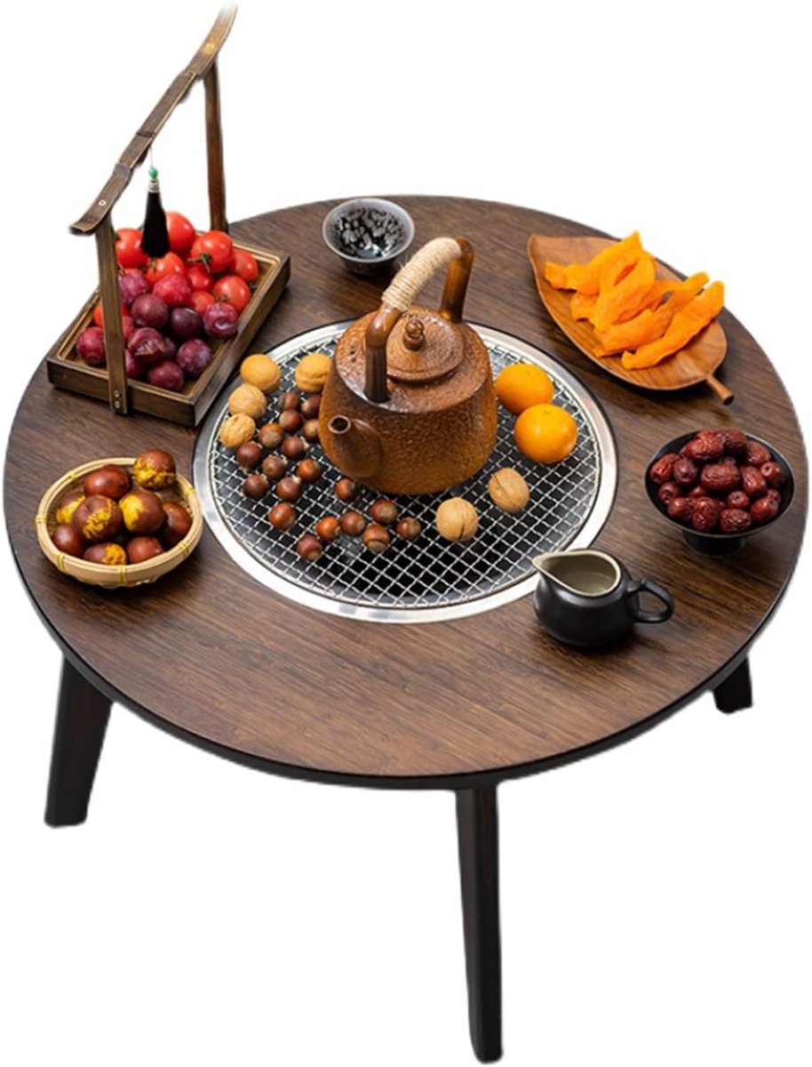 Barbecuetafel - Buitenkeuken Tafel - Koken en Verwarmen - Veelzijdige Gebruiksmogelijkheden - 70x70cm - Naturel