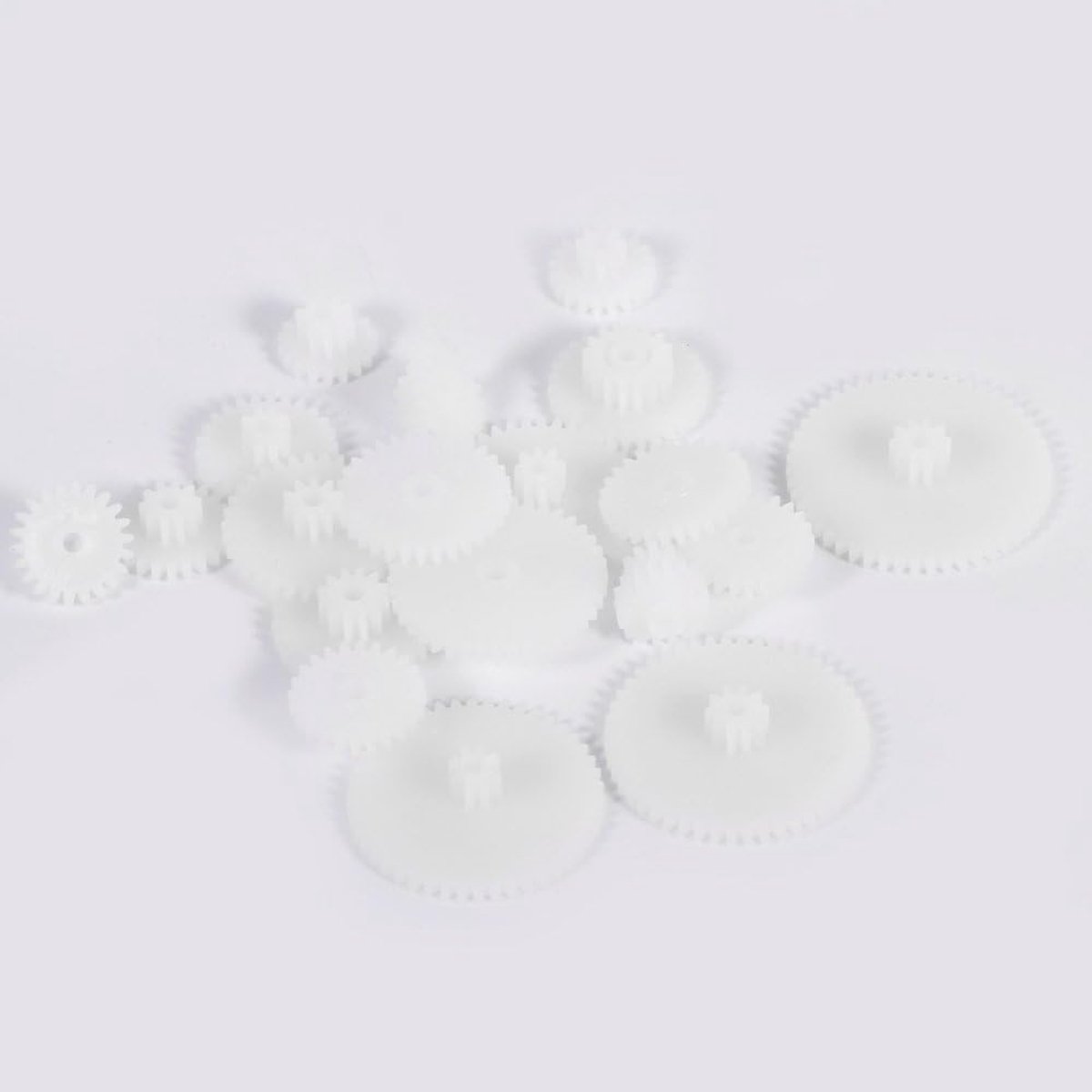 Tandwiel Set - Modelonderdelen - Modelbouw Projecten - 19 Verschillende Stuks - Compact Formaat - Wit