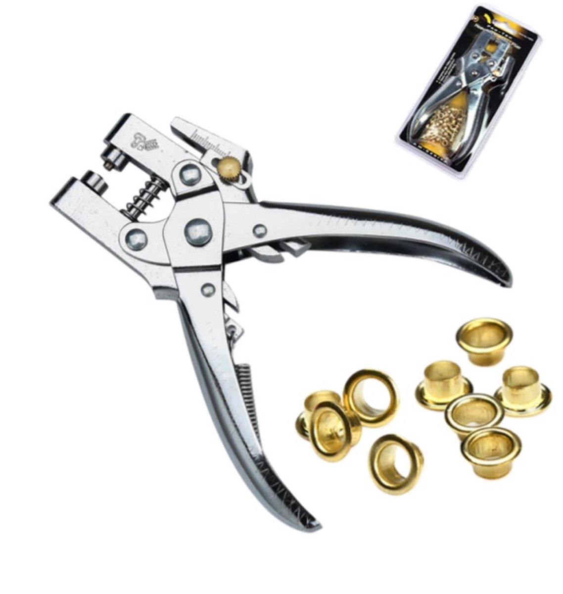 6-inch multifunctionele oogjestang met 100 oogjes (4.8mm) - Roestvrijstaal, 5mm gat, verstelbare diepte