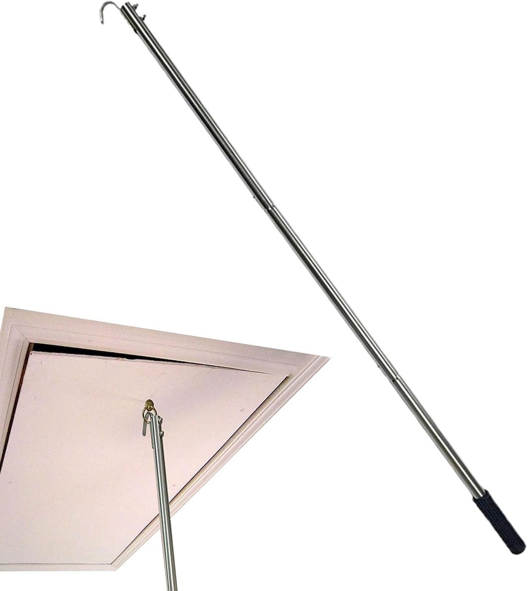 Trekhaak Ladder - Zolderladder Gereedschap - Toegang Zolder - Robuuste Constructie - 102 cm Lengte - Zilverkleurig