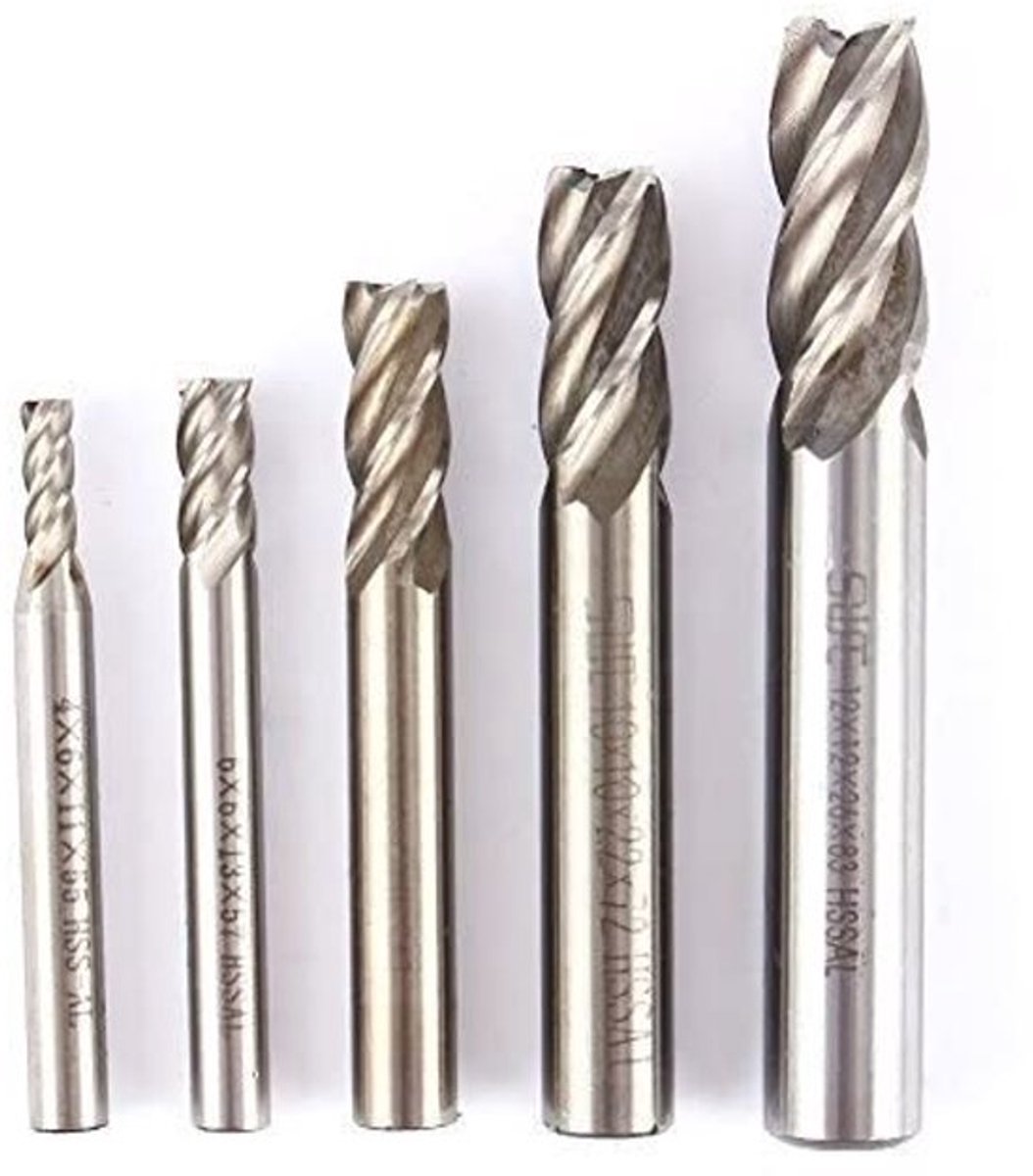 MTTProducts - 4-Flute End Mills - Hss-al - Hoogwaardige Frees - 4mm 6mm 8mm 10mm