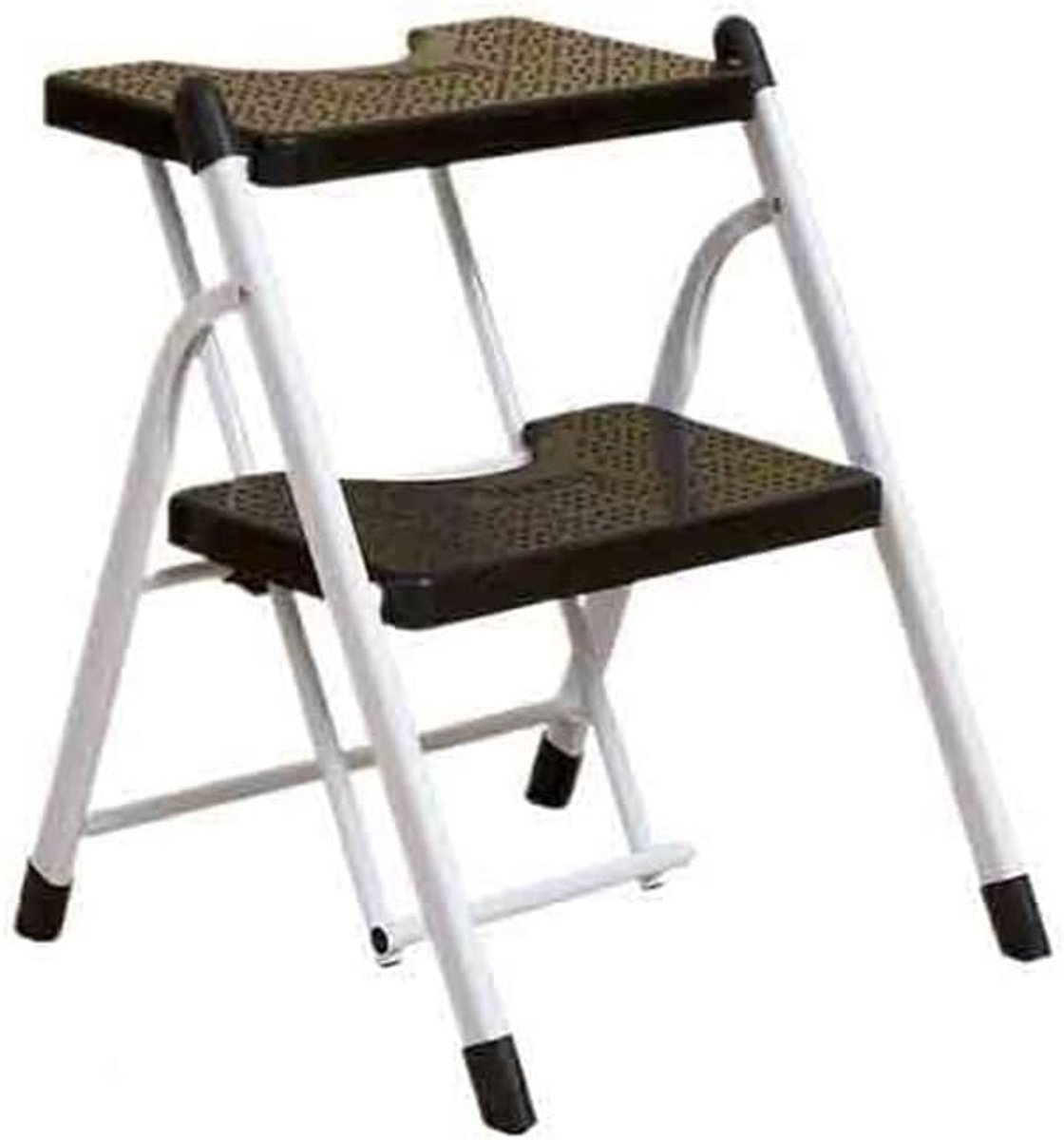 Vouwladder 2/3 Stappen - Huishoudtrapje Opstapje - Hoge Kast Bereiken - Groot Antislip Pedaal - Klein Formaat - Zwart