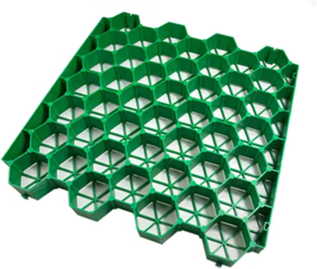 Gras Grid Oprit - Grindrooster Paden - Stabiliseren Gazon - Hoge Treksterkte - 7 cm Set van 4 - Groen