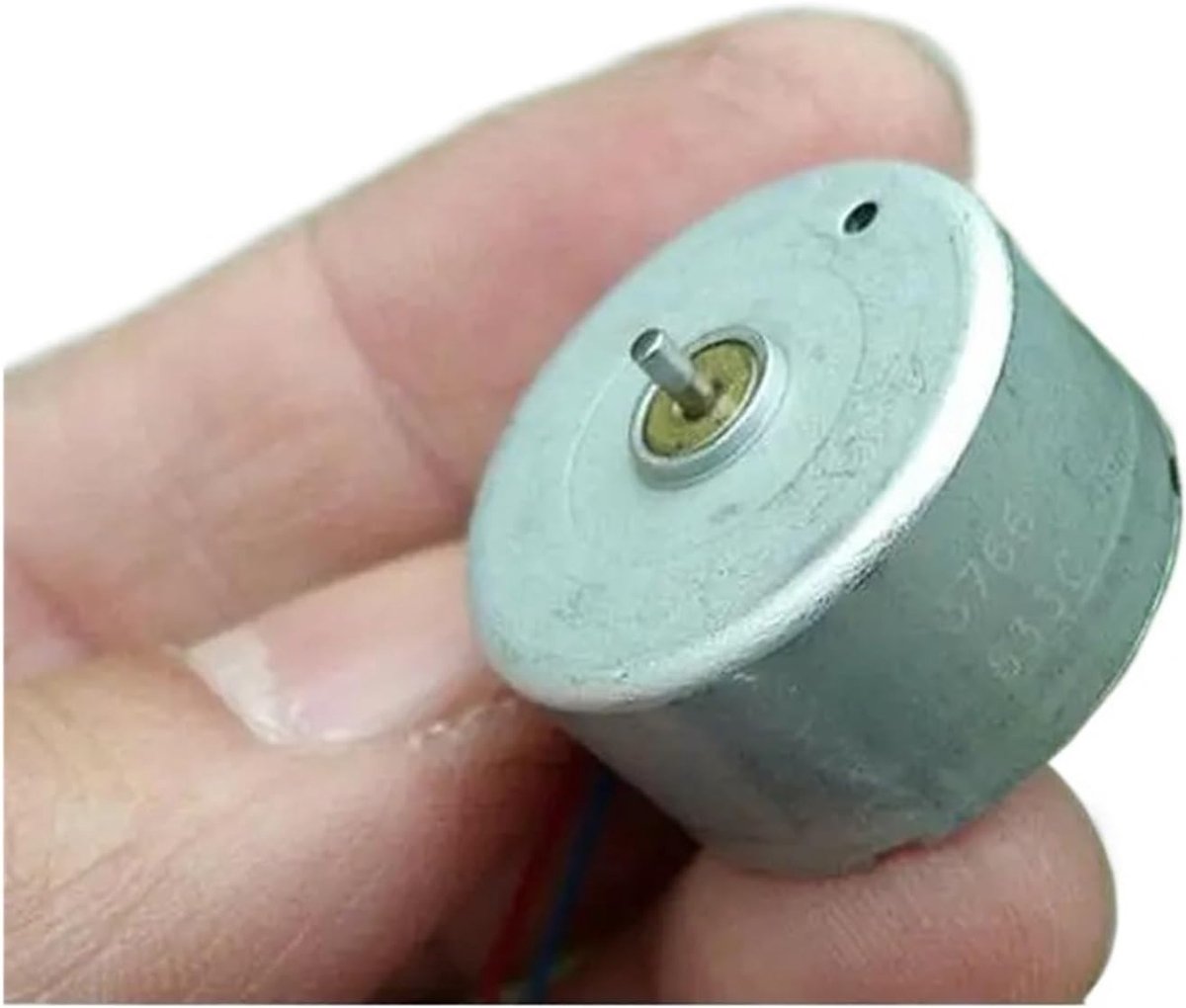 Kleine Elektromotor - Micro Motor - Experimenten Bouwen - Variabele Snelheid - 24 mm Diameter - Zilverkleurig