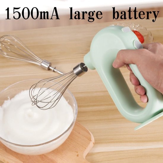 Handmixer Set - Elektrische Garde - Bakken en Mixen - Oplaadbaar met USB - 10 x 16 cm - Wit — afbeelding 2