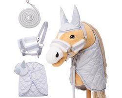 Hobby Horse Set - Paard Accessoires - Spel en Training - TÜV-getest Kwaliteit - 3 Delig - Grijs