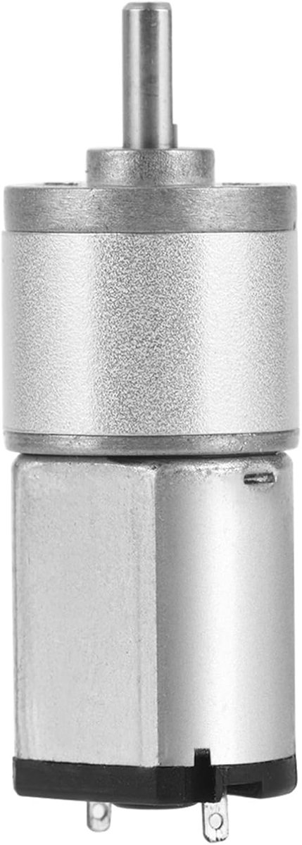 Motor met Tandwielkast - DC Motor - Robotica Projecten - Duurzame Metalen Tandwielen - 3 mm As - Zilverkleurig