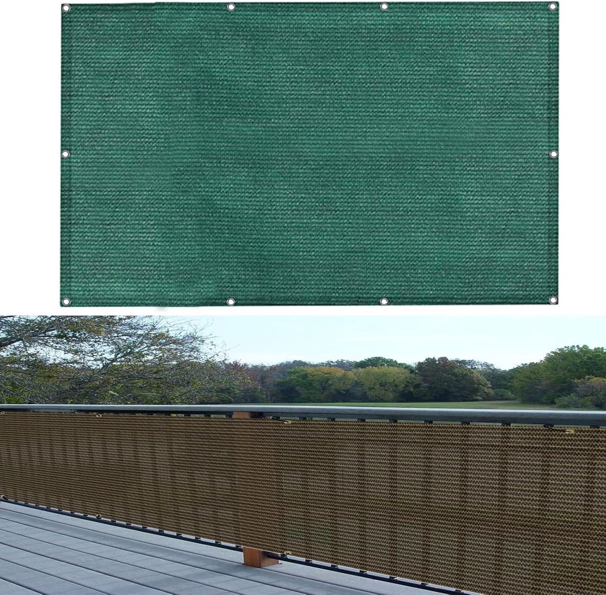 Balkon Privacy Scherm - Windscherm Terras - Privacy Creëren - UV-Bestendig HDPE - 100x700cm - Groen