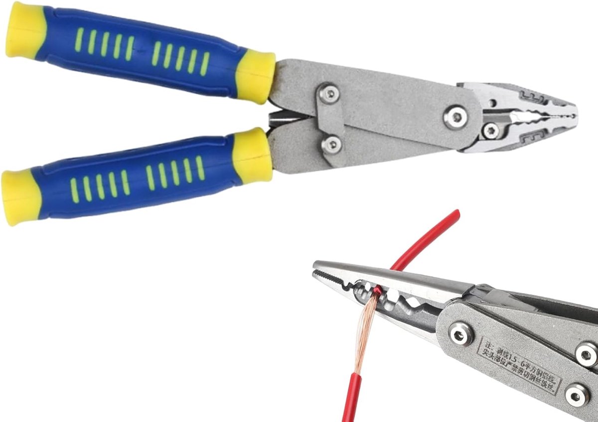 Elektrische Striptang - Multifunctioneel Gereedschap - Elektrisch Werk - Precisie Krimpen Snijden - 5 Stuks Set - Grijs