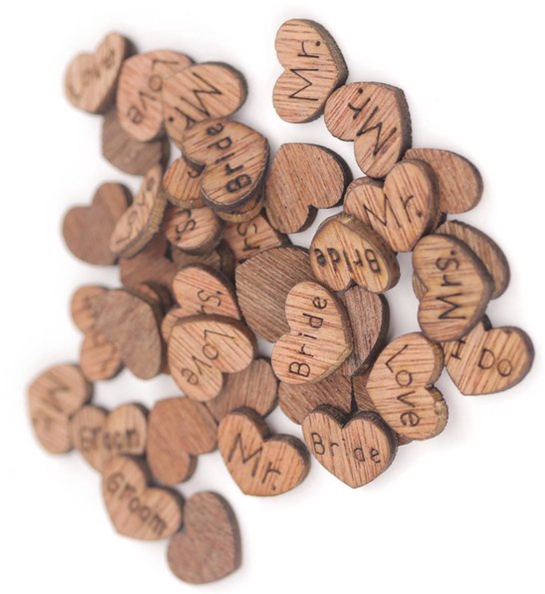 Shopcentral - Rustic Wooden Love Heart - Tafeldecoratie - 500 Stuks - Hout