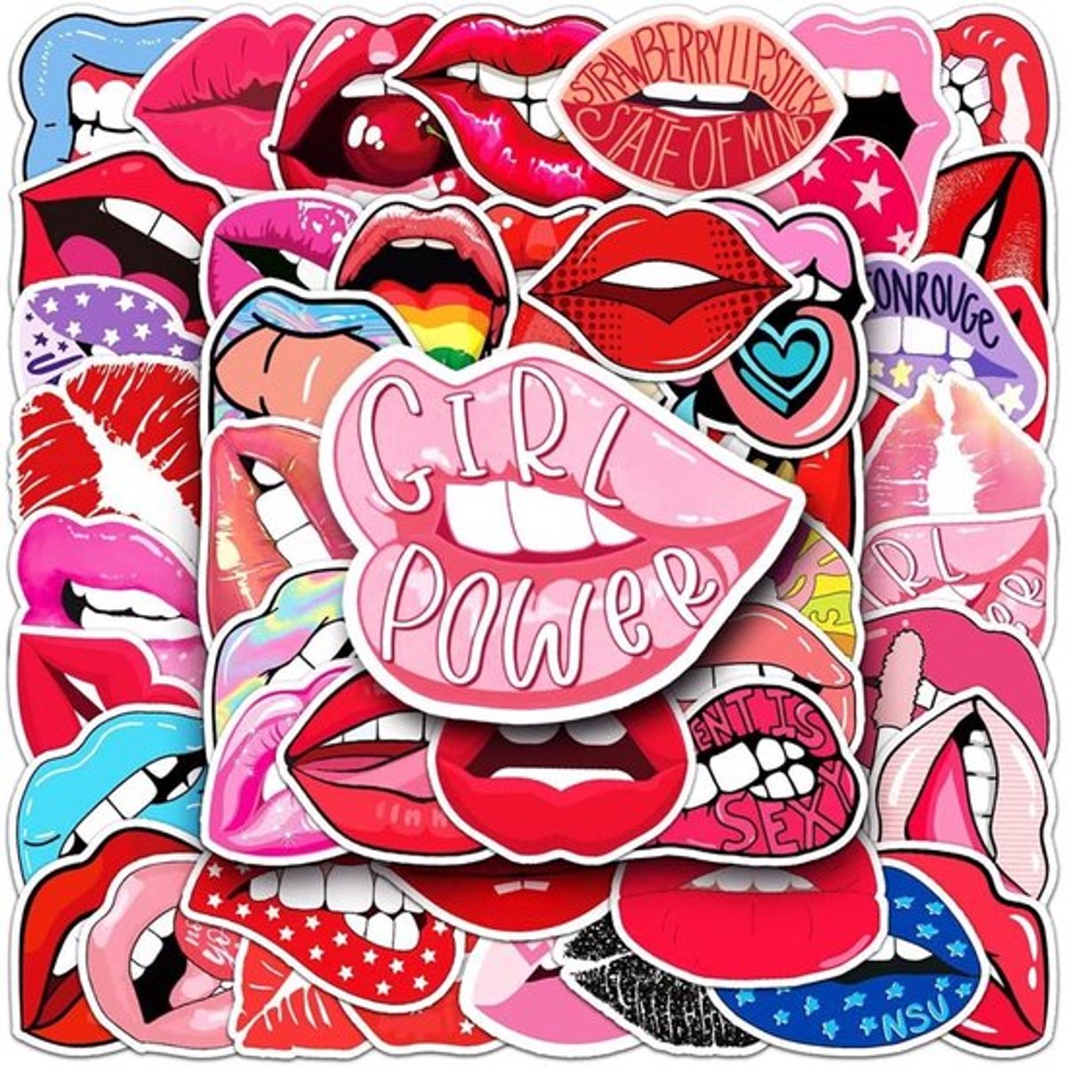 Vt products - Stickerset - waterdichte stickers - 50 stuks - veelzijdig gebruik