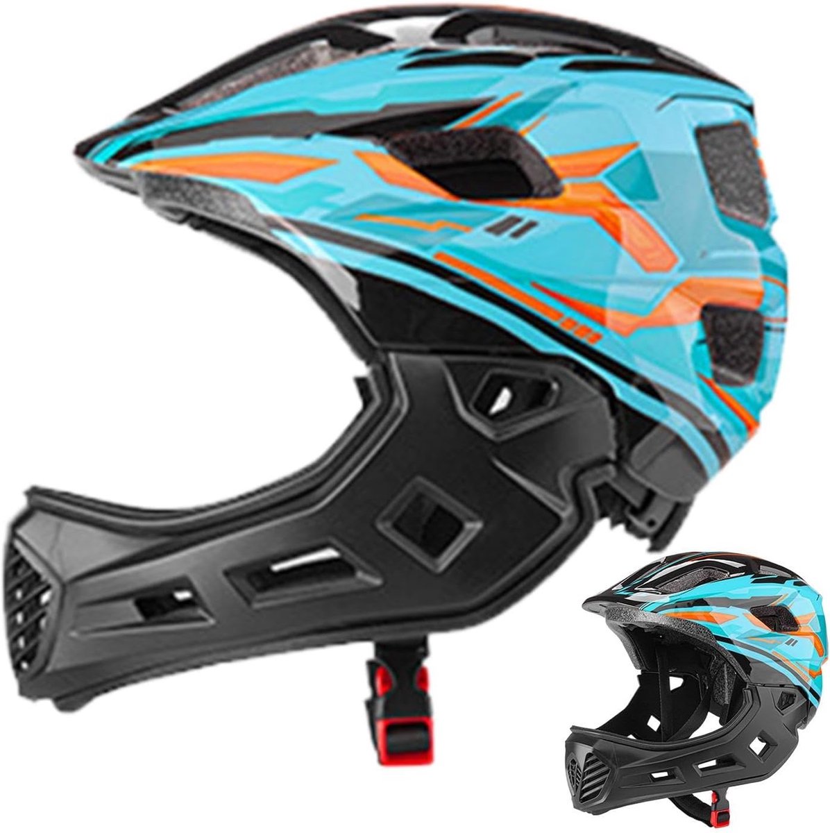 Kinderfietshelm - Veilige Helm - Buiten Sporten - Volledige Bescherming - 51-56 cm hoofdomtrek - Meer Blauw