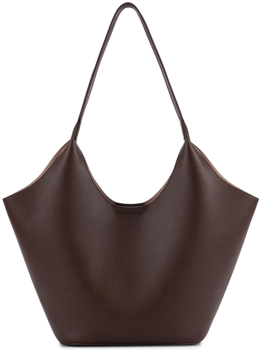 SEIDENFELT MANUFAKTUR shopper Nelma Tulip Shopper Dark Brown donkerbruin