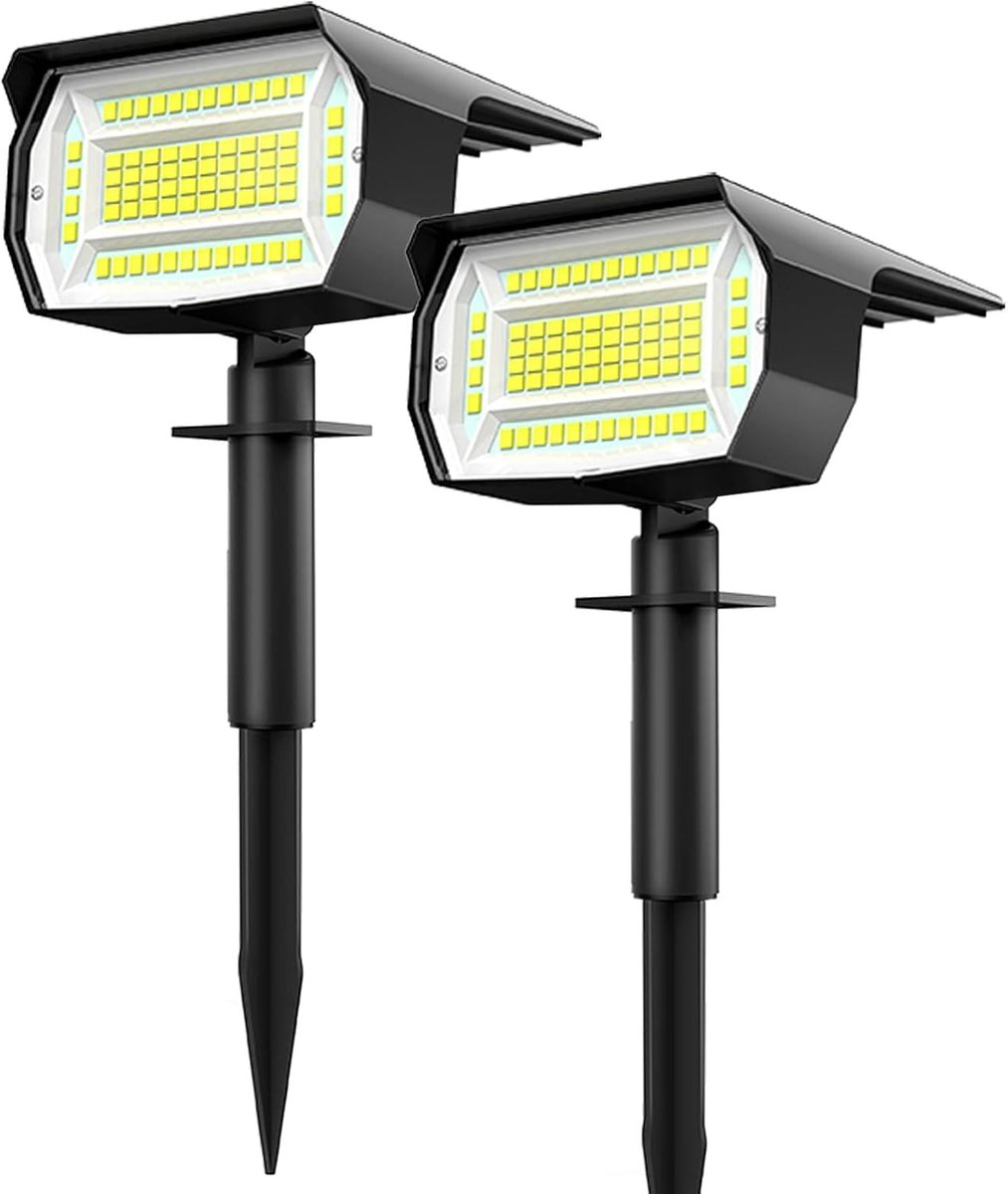 SnelShoppen - 2 Stuks Solar Tuinverlichting - Koude Witte LED Buitenlampen - Oplaadbare Waterdichte Tuinlamp - Ideaal voor Tuin, Pad, Feest of Camping