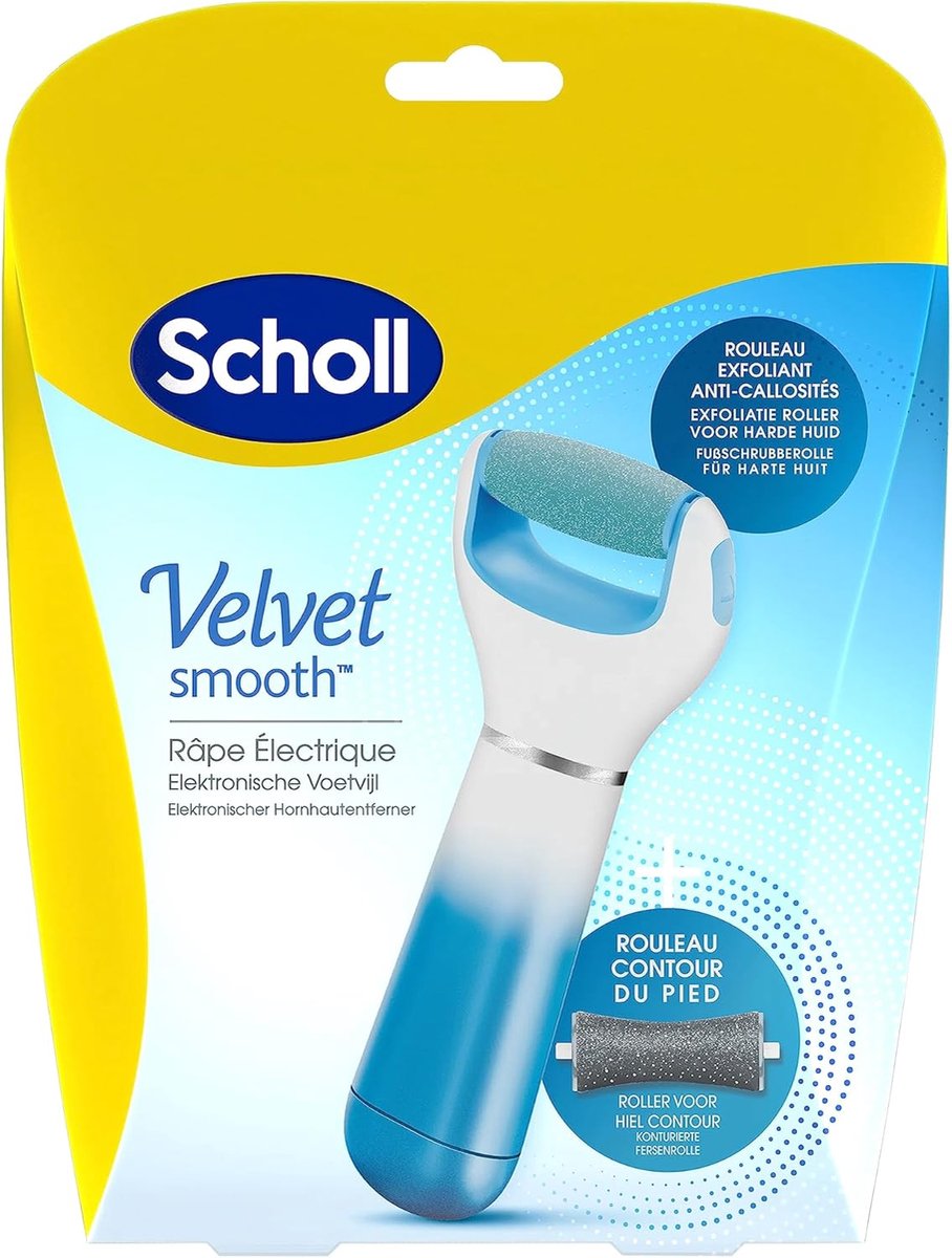 SnelShoppen - Elektrische Eeltverwijderaar, Scholl Velvet Smooth, Zeemineralen Rol, 1 Apparaat inclusief Vervangrol, Voor Zachte Voeten, Blauw, Voor D