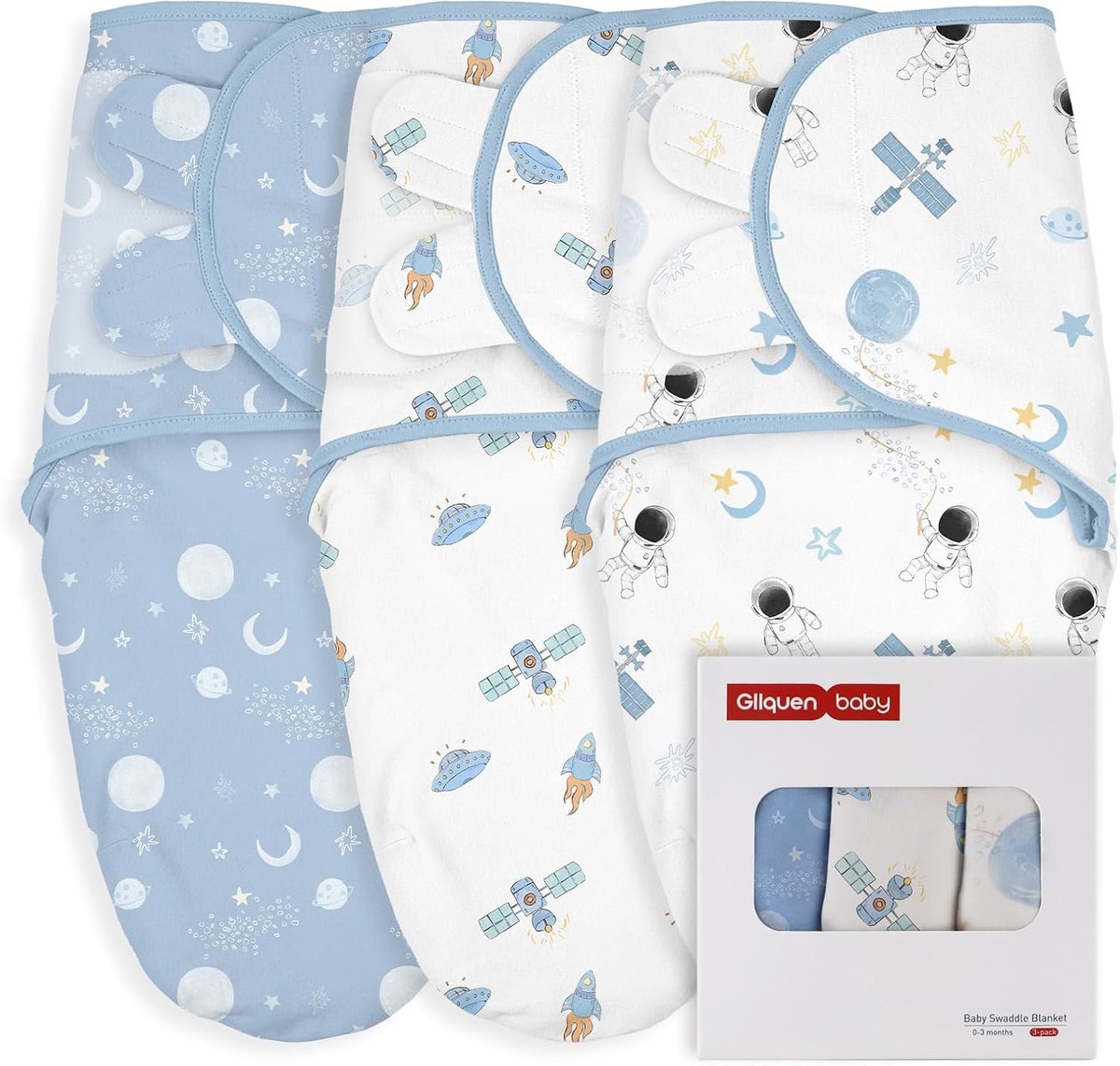 SnelShoppen - Baby Swaddles Unisex Swaddling Bags 0-3 maanden, 100% Organisch Katoen, Oeko-Tex 100, Slapende Zakjes voor Pasgeborenen en Peuters, Set