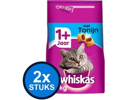 2x Whiskas - 1+ droog adult tonijn 3,8kg - Kattenvoer - 3.8 kg